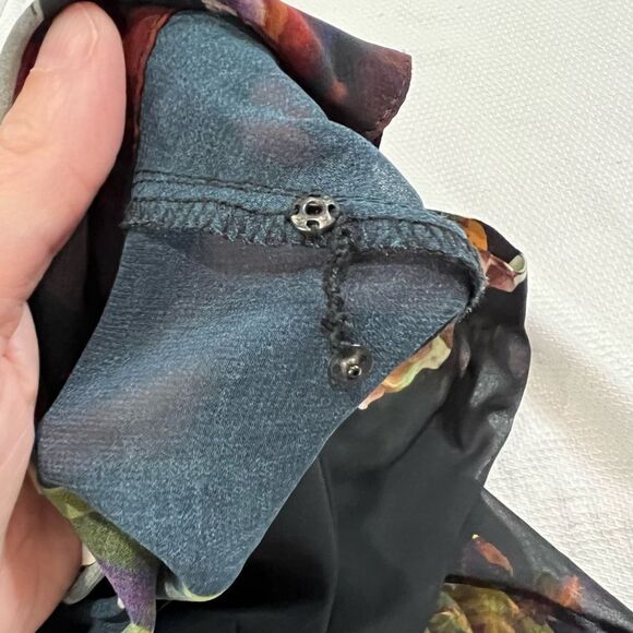 Soft Surroundings Anais Black Floral Long Sleeve Maxi Dress - Picture 9 of 15